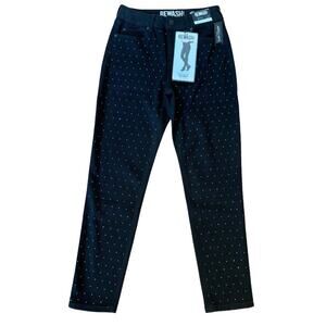 NWT REWASH RHINESTONES BLACK JEANS WOMEN’S SIZE  7